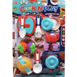 24 Bulk 19pc Kitchen Food Play Set On Blister Card