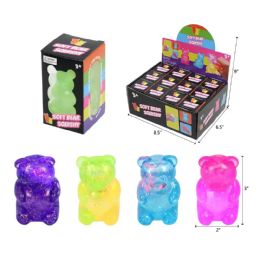 24 Bulk 3" Squishy Glitter Gummy Bear