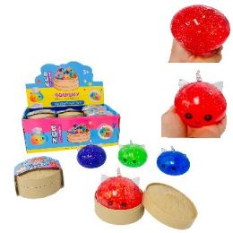 12 Bulk Dumpling Gel Squish Bun With Steamer Toy Unicorn Smiley