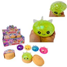 12 Bulk Dumpling Water Bead Squish Bun With Steamer Toy Unicorn