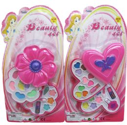 36 Bulk 2 Level Make Up Beauty Set On Blister Card, 2 Assrt Styles