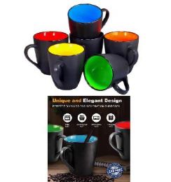 24 Bulk 6-Piece Bruntmor 16oz Ceramic Coffee Mug Set Matte