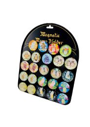 72 Bulk 1.5-inch Round Dome Magnets Owl With Display Board
