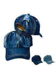 24 Bulk Denim Washed Hat Buckle Back