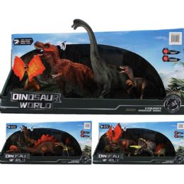 9 Bulk 4pc Dinosaur Set In Open Box, 3 Assrt Styles