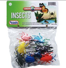 144 Bulk 12pc 2-Inch Plastic Insects In Pvc Bag W/header