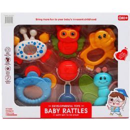12 Bulk 6pc Baby Rattle Play Set In Window Box, 2 Assrt Styles