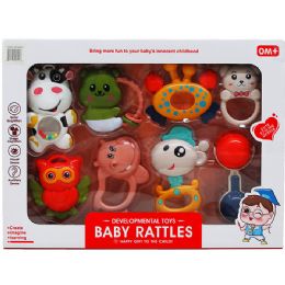 12 Bulk 8pc Baby Rattle Play Set In Window Box, 2 Assrt Styles