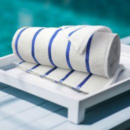 12 Bulk Las Rayas Horizontal Stripe Beach Towel Royal Blue