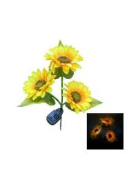 12 Bulk LighT-Up Solar Garden Stake 3 Sunflowers