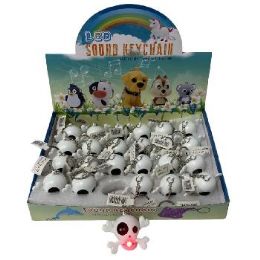 48 Bulk 2" Light Up Key Chain with Sound Effects Skull & Crossbones