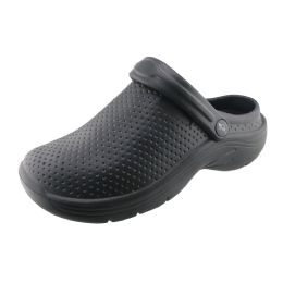 12 Bulk Women's Solid Scrub Clog (6-11) Black
