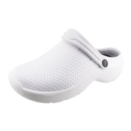 12 Bulk Women's Solid Scrub Clog (6-11) White 