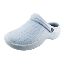 12 Bulk Women's Solid Scrub Clog (6-11) Light Blue