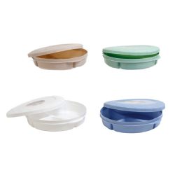 48 Bulk Food Storage Container 9in - Dia 3 Compartment With Lid Round 4 Colors