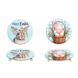 24 Bulk Table Display Easter Round Footed Decor 2ast/mdf 7.87in Dia/label