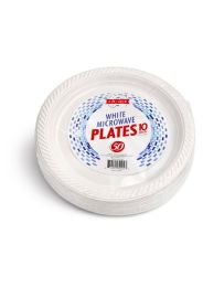 12 Bulk 10-inch White Microwave Plate 50ct