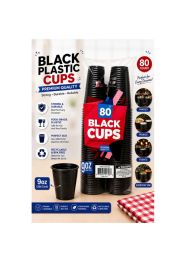 36 Bulk 9oz 80 Counts Black Cups