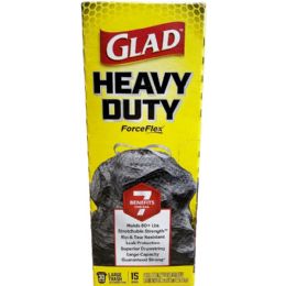 18 Bulk 15-Piece 30 Gallon Glad Forece Flex Black Large