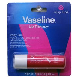 48 Bulk 0.16OZ VASELINE LIP ALOE ROSY THERAPY