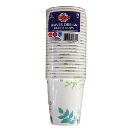 36 Bulk 8OZ LEAVES DESIGN PAPER CUP 24-Piece