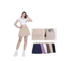 60 Bulk Women's Golf Skirt With Pocket Stretchy High Waist BuilT-In Shorts One Dozen Mix Size And Mix Colors - Size S/m - L/xl