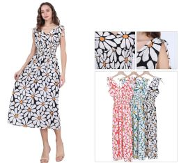 48 Bulk Ladies Long Dress One Dozen Mix Colors And Mix Sizes Size S/m, L/xl