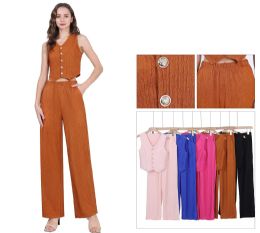 24 Bulk Ladies 2pcs Set Vest And Pants One Dozen Mix Colors And Mix Size S/m, L/xl