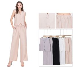 48 Bulk Women's 2pcs Set Vest And Pants Sizes S/m, L/xl