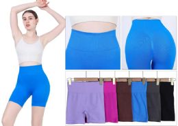 72 Bulk Women's Seamless High-Waist Ruched Butt Lifting Workout Shorts S/m, L/xl