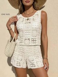 84 Bulk Women's Bohemian Patchwork Crochet 2-Piece Short Set One Size