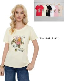 48 Bulk Women's Floral Butterfly Graphic T-Shirt S/M-L/xl