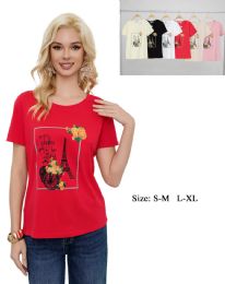 48 Bulk Women's Eiffel Tower Graphic T-Shirt S/M-L/xl
