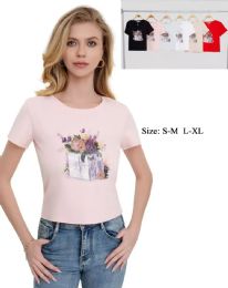48 Bulk Women's Floral Gift Box Graphic T-Shirt S/M-L/xl