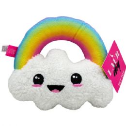 12 Bulk Laur Diy Plush Rainbow Cloud Pet Rope Toy With Squeaker