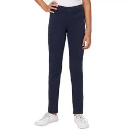24 Bulk Girl's Super Stretch Pencil Skinny Uniform Pant Navy Size 4
