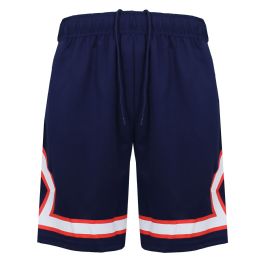 15 Bulk Mens Active Moisture Wicking Workout Mesh Shorts With Trim Navy Asst S - 2xl