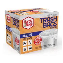 12 Bulk 100ct Hardy Bag 8gal Medium Trash Bag