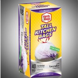 24 Bulk 13gal Drawstring Bag 40-Piece White With Lavender