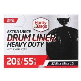 6 Bulk 20-Piece Hardy Bag 55gal Heavy Duty Drum Liner