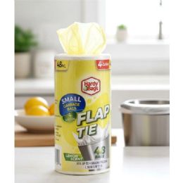 72 Bulk 48-Piece HARDY BAG 4GAL FLAP TIE GARBAGe BAGS LEMON SCENT