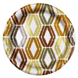 24 Bulk 10" IKAT DESIGN PAPER PLATE 24-Piece