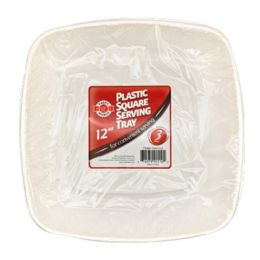 48 Bulk 12" SQUARE SERVING TRAY 3-Piece