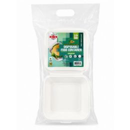 12 Bulk 6"X6" BIODEGRADABLE FOOD CONTAINERS 50-Piece