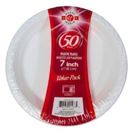 36 Bulk 7" WHITE MICROWAVE PLATE 50 -Piece