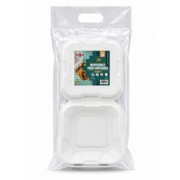 24 Bulk 8"X8" BIODEGRADABLE FOOD CONTAINERS 20-Piece