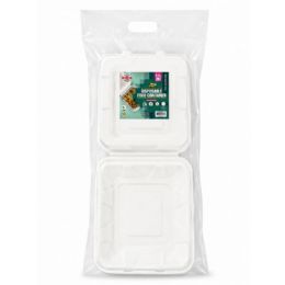 24 Bulk 9"X9" BIODEGRADABLE FOOD CONTAINERS 20-Piece