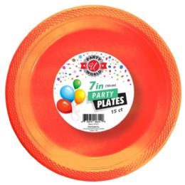 72 Bulk 7" ROUND Orange PLATE 15-Piece