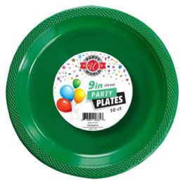 48 Bulk 9" ROUND Green PLATE 10-Piece