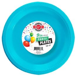 48 Bulk 9" ROUND Turquiose PLATE 10-Piece